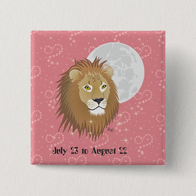 Leo July 23 to August 22 Button (Front)