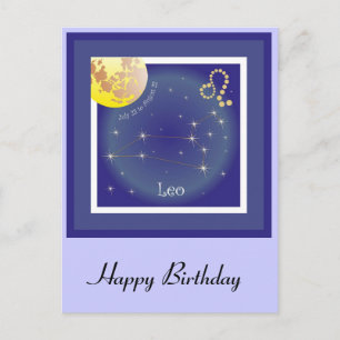 Leo July 23 to August 22 postcard
