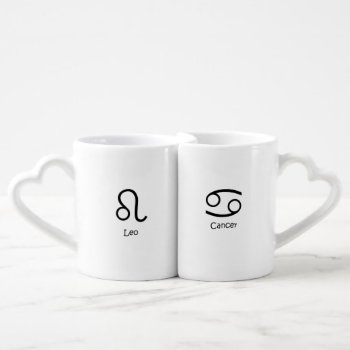 Leo Lion And Cancer Crab Zodiacs Astrology Coffee Mug Set by FanciesCreations at Zazzle