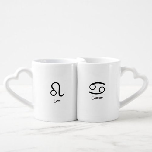 Leo Lion and Cancer Crab Zodiacs Astrology Coffee Mug Set