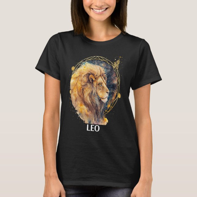 Leo Lion Astrological Fire Zodiac Sign Sun Ruled T-Shirt (Front)