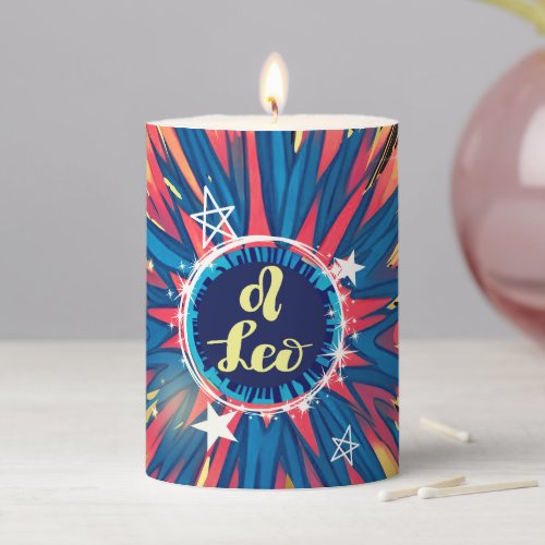 Leo lion astrology birth sign zodiac psychedelic pillar candle