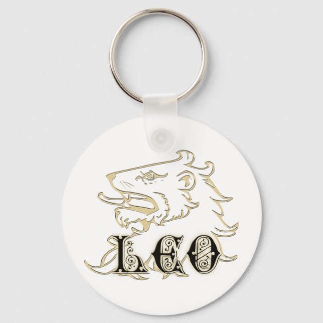 Leo Lion Astrology Sign Keychain (Front)
