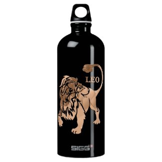 Leo Lion Brushed Gold RED Zodiac SIGG Traveler 1.0L Water Bottle