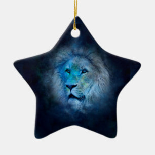 leo lion ceramic ornament