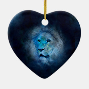 leo lion ceramic ornament