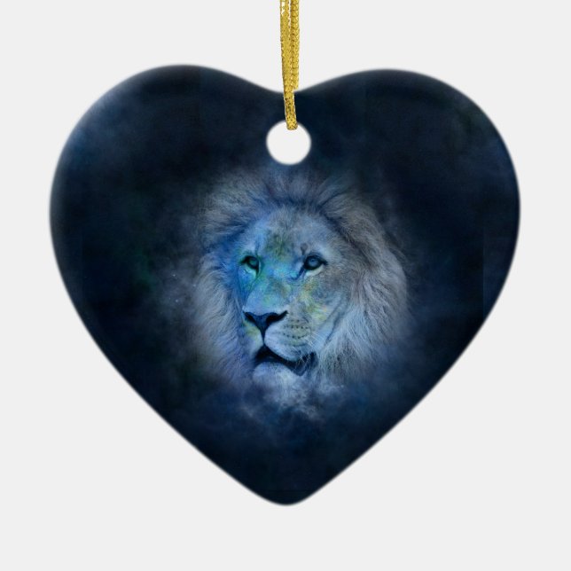 leo lion ceramic ornament (Front)