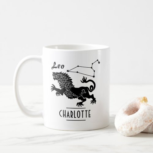 Leo Lion Constellation Custom Name Birthday Gift Coffee Mug