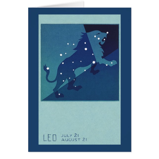 Leo Lion Constellation Vintage Zodiac Astrology Cards (Front)