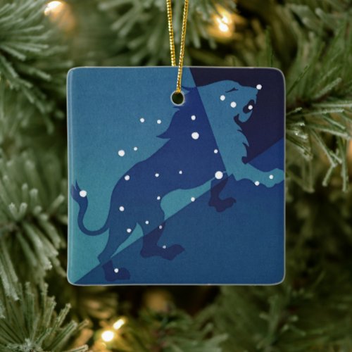 Leo Lion Constellation Vintage Zodiac Astrology Ceramic Ornament