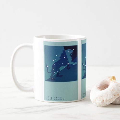 Leo Lion Constellation Vintage Zodiac Astrology Coffee Mug