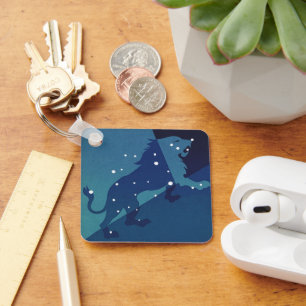 Leo Lion Constellation Vintage Zodiac Astrology Keychain