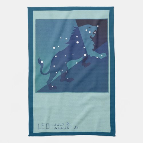 Leo Lion Constellation Vintage Zodiac Astrology Kitchen Towel