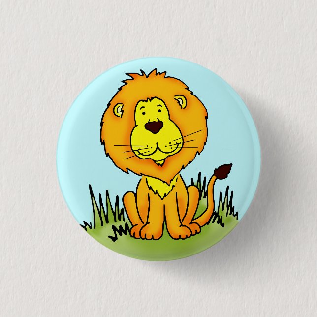 Leo Lion cute animal art button (Front)