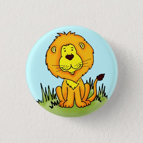 Leo Lion cute animal art button