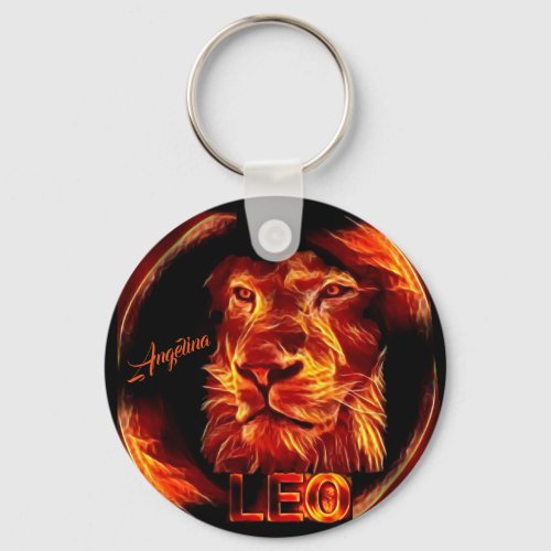 Leo Lion Personalized Keychain