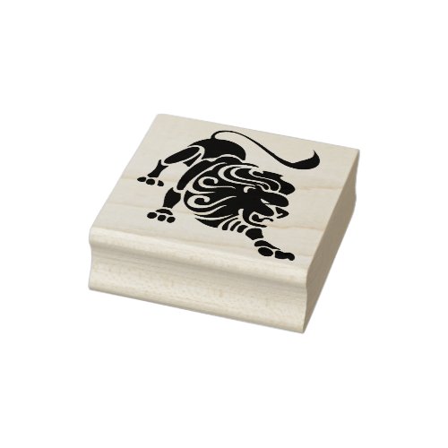 leo lion zodiac art stamp