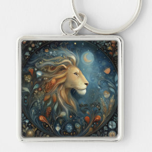 Leo Lion Zodiac Astrology Celestial Birthday Keychain