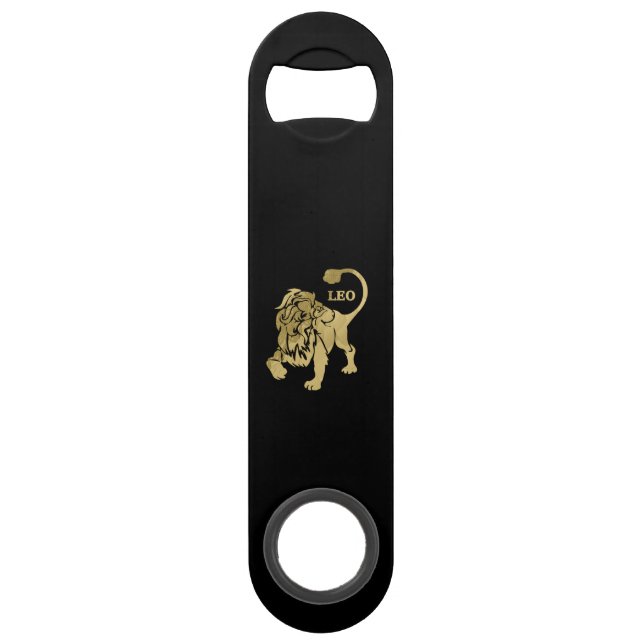 Leo Lion Zodiac Black Bar Key (Front)