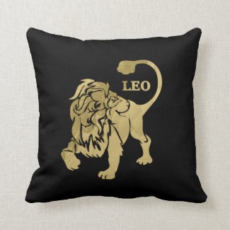 Leo Lion Zodiac Black Pillows