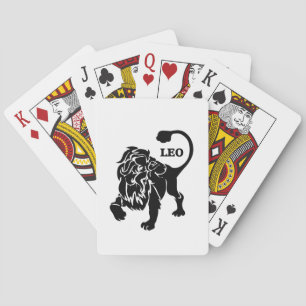 Leo Lion Zodiac Black Poker Cards