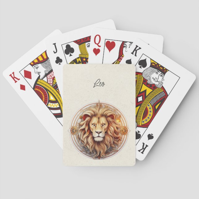 Leo Lion Zodiac Minimalist  Poker Cards (Back)