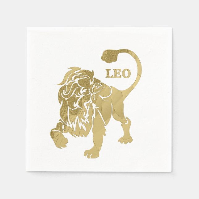 Leo Lion Zodiac Napkins (Front)