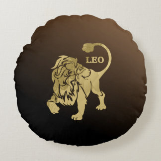 Leo Lion Zodiac Round Pillow