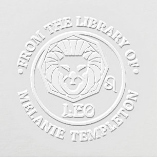 Leo Lion Zodiac Sign “From the library of” Name Embosser