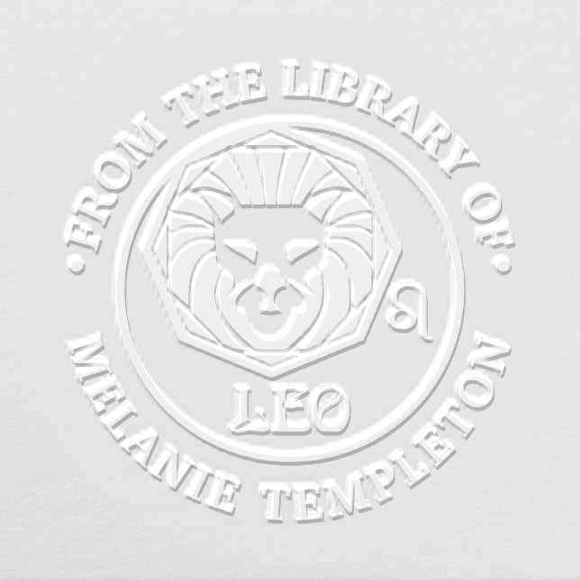 Leo Lion Zodiac Sign “From the library of” Name Embosser (Design)