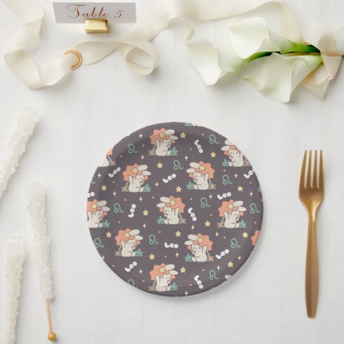 Leo Loppi Tokki Zodiac Series Pattern II Paper Plates