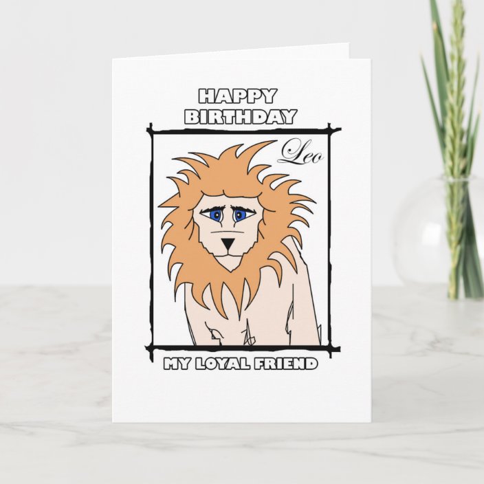 Postcard Zodiac lion greeting card greeting card birthday