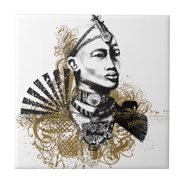 Leo Maasai Man Ceramic Tile (Front)