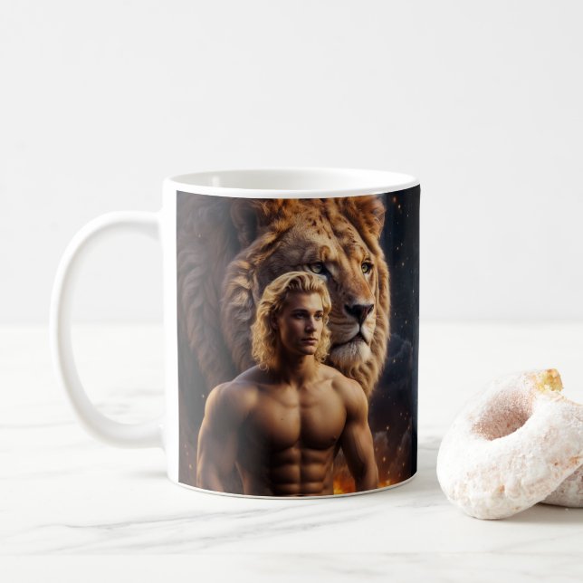 Leo Male Astrological Coffee Mug (With Donut)
