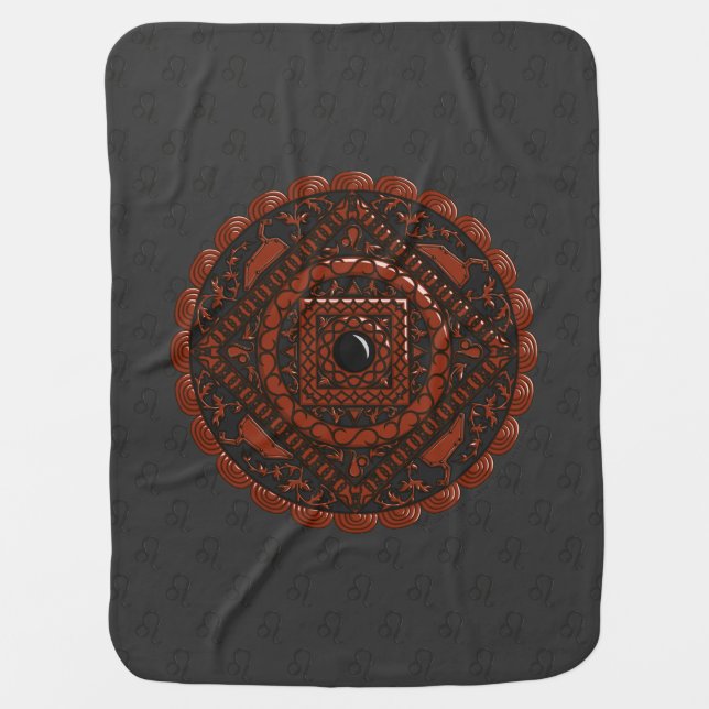 Leo Mandala Baby Blanket (Front)