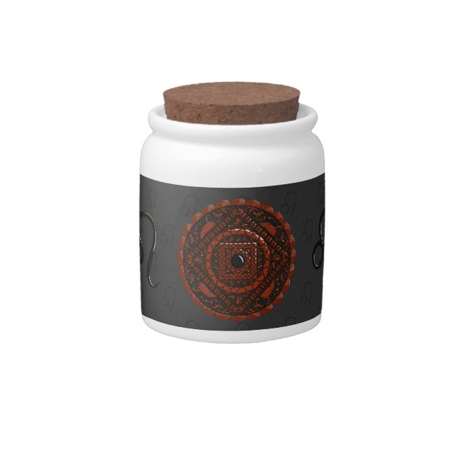 Leo Mandala Candy Jar (Front)