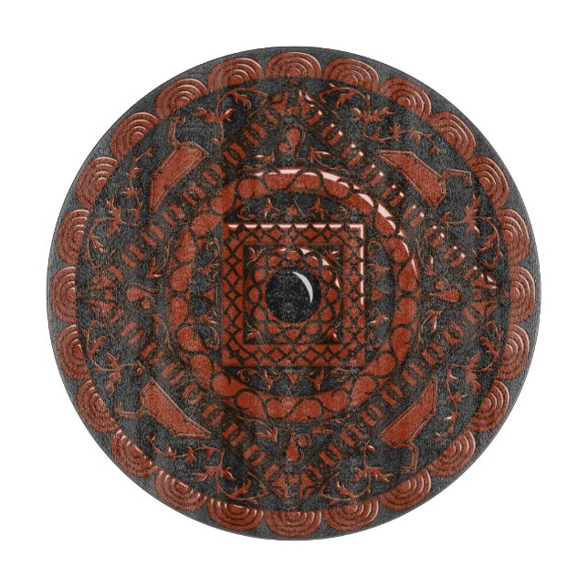 Leo Mandala Glass Cutting Board (Front)