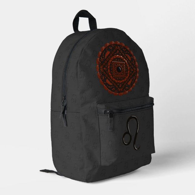 Leo Mandala Printed Backpack (Back Corner Left)