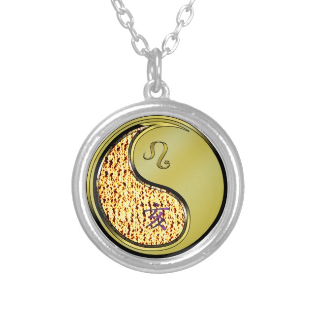 Leo & Metal Boar Silver Plated Necklace (Front)