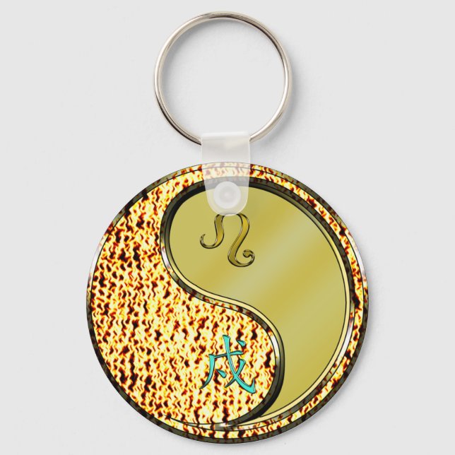 Leo & Metal Dog Keychain (Front)