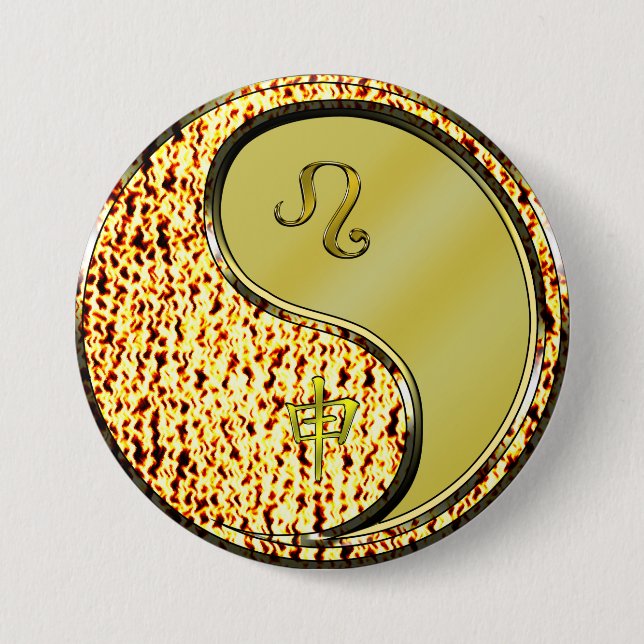 Leo & Metal Monkey Button (Front)