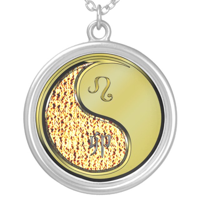 Leo & Metal Rabbit Silver Plated Necklace (Front)