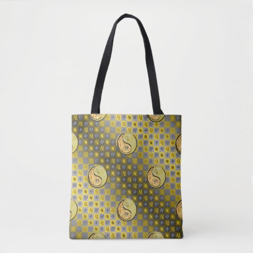 Leo & Metal Rabbit Throw Pillow Tote Bag