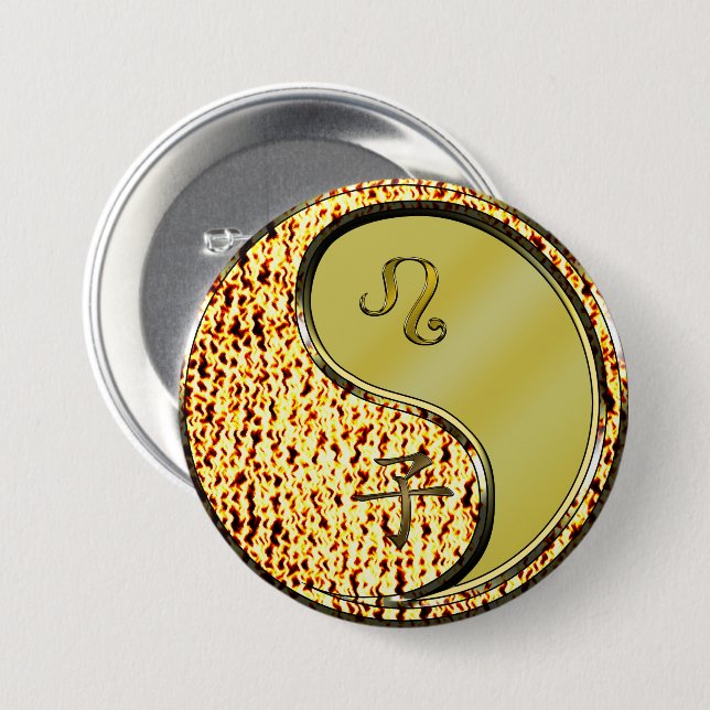 Leo & Metal Rat Button (Front & Back)