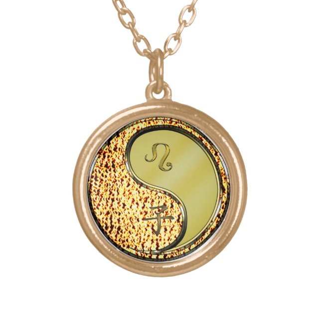 Leo & Metal Rat Gold Plated Necklace (Front)