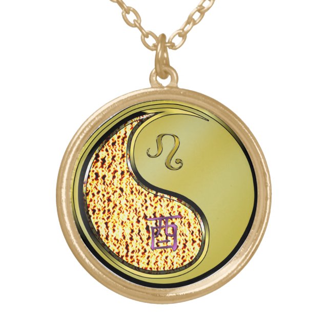 Leo & Metal Rooster Gold Plated Necklace (Front)