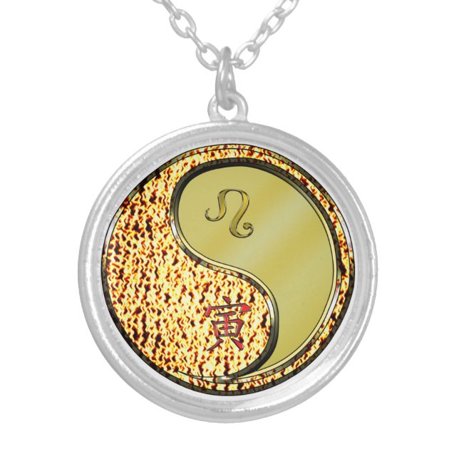 Leo & Metal Tiger Silver Plated Necklace (Front)