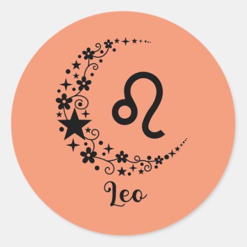 Leo Moon Classic Round Sticker