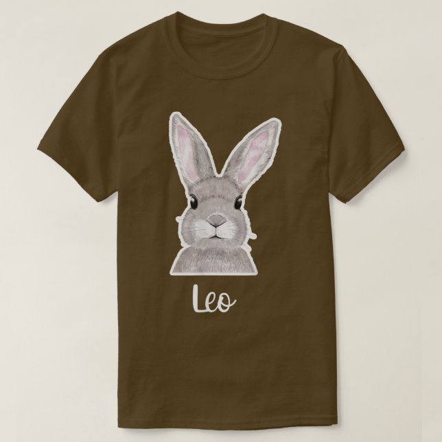 Leo Name Easter Bunny Custom Name Good Friday  T-Shirt (Design Front)