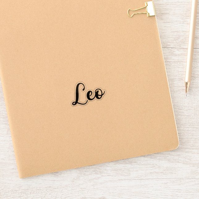 Leo Name - Handwritten Calligraphy Sticker | Zazzle